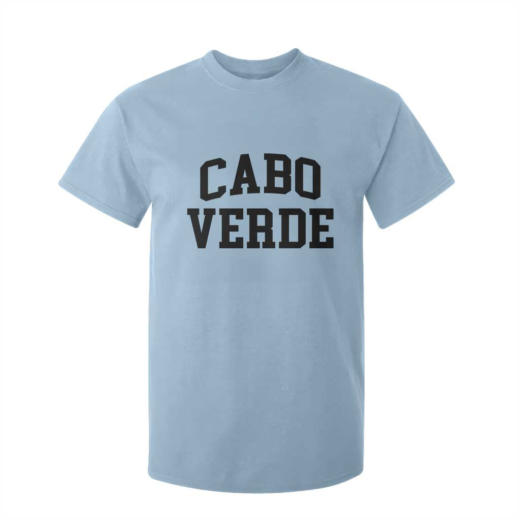 Cabo Verde Returns Home National Pride Varsity Style T Shirt For Kid Cape Verde Minimalist Text Graphic