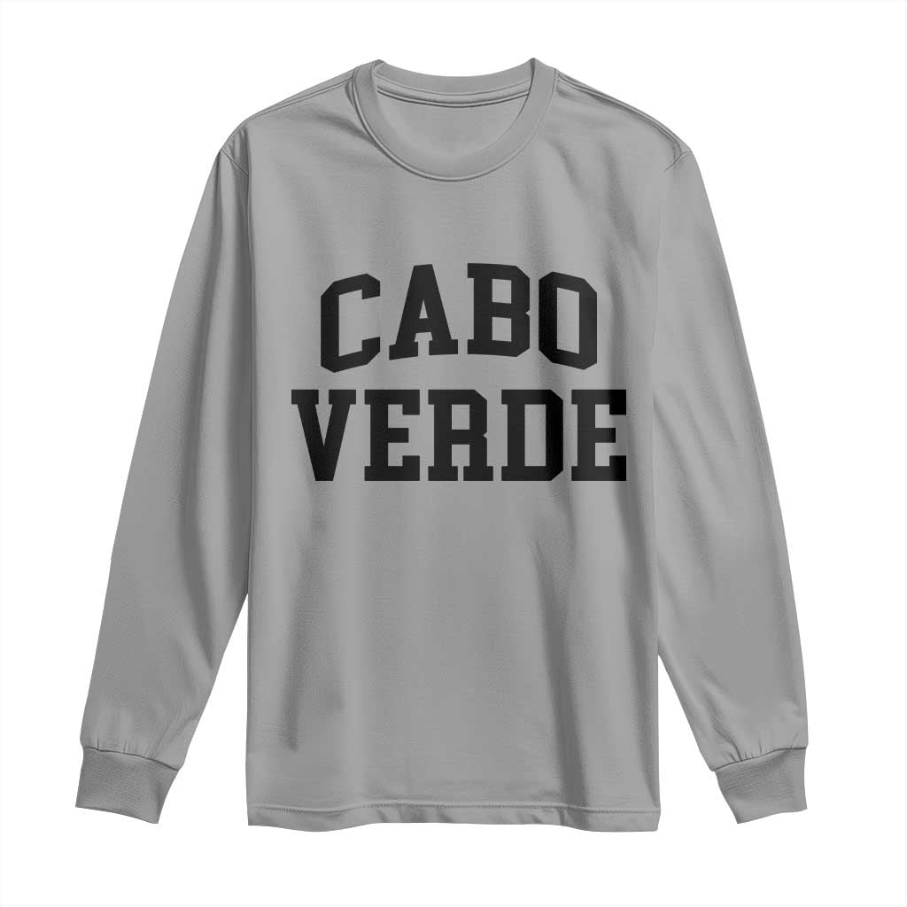 Cabo Verde Returns Home National Pride Varsity Style Long Sleeve Shirt Cape Verde Minimalist Text Graphic