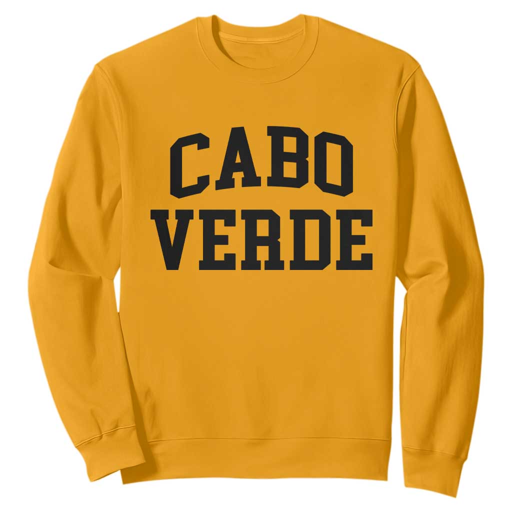 Cabo Verde Returns Home National Pride Varsity Style Sweatshirt Cape Verde Minimalist Text Graphic