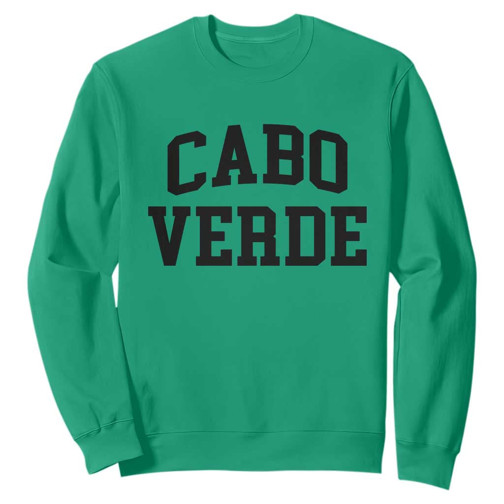 Cabo Verde Returns Home National Pride Varsity Style Sweatshirt Cape Verde Minimalist Text Graphic