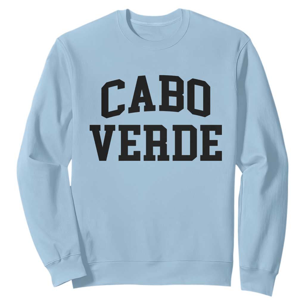 Cabo Verde Returns Home National Pride Varsity Style Sweatshirt Cape Verde Minimalist Text Graphic