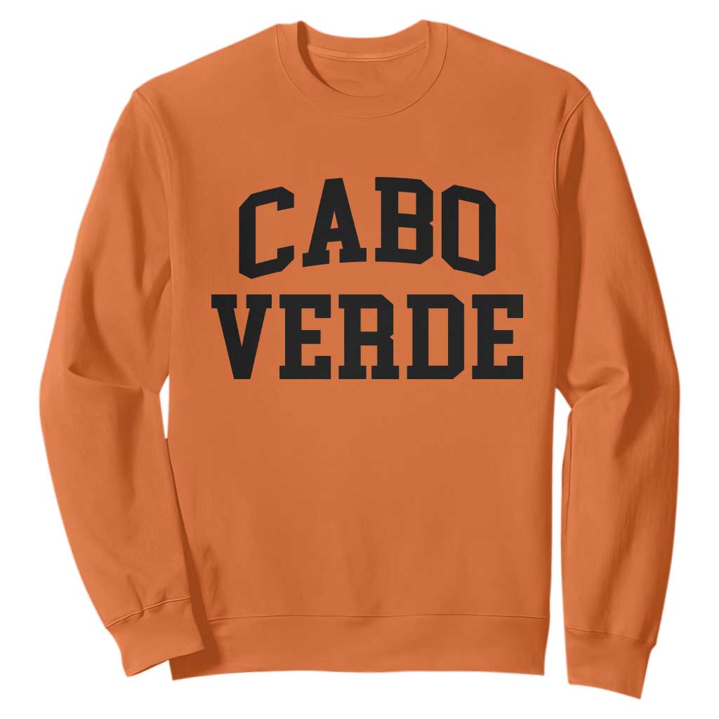 Cabo Verde Returns Home National Pride Varsity Style Sweatshirt Cape Verde Minimalist Text Graphic