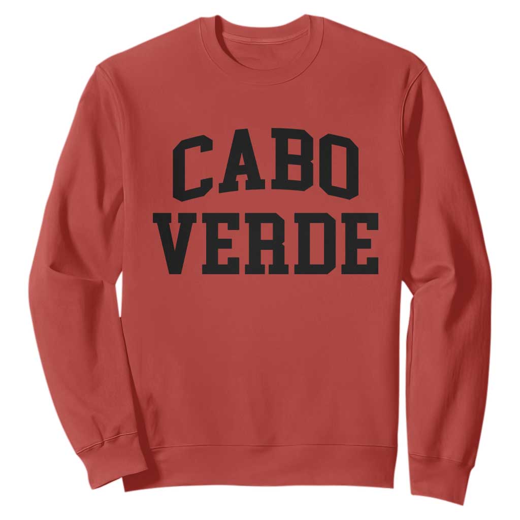 Cabo Verde Returns Home National Pride Varsity Style Sweatshirt Cape Verde Minimalist Text Graphic