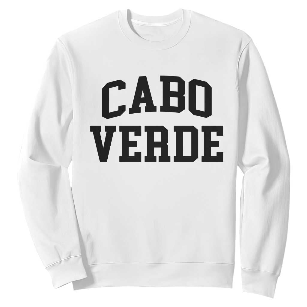 Cabo Verde Returns Home National Pride Varsity Style Sweatshirt Cape Verde Minimalist Text Graphic