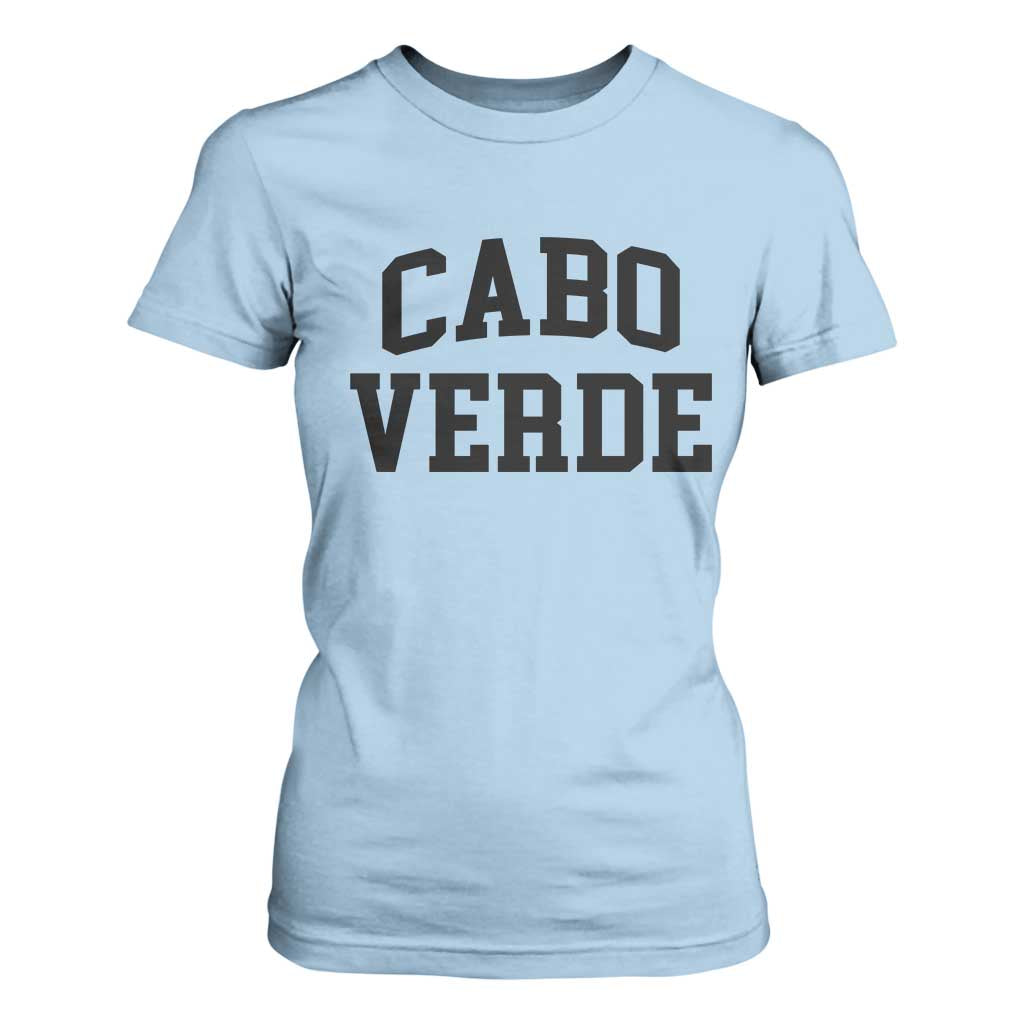 Cabo Verde Returns Home National Pride Varsity Style T Shirt For Women Cape Verde Minimalist Text Graphic