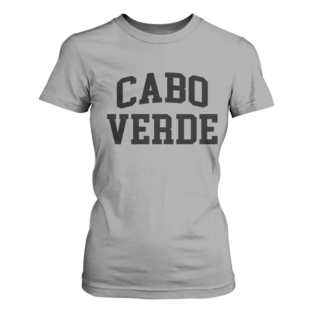 Cabo Verde Returns Home National Pride Varsity Style T Shirt For Women Cape Verde Minimalist Text Graphic