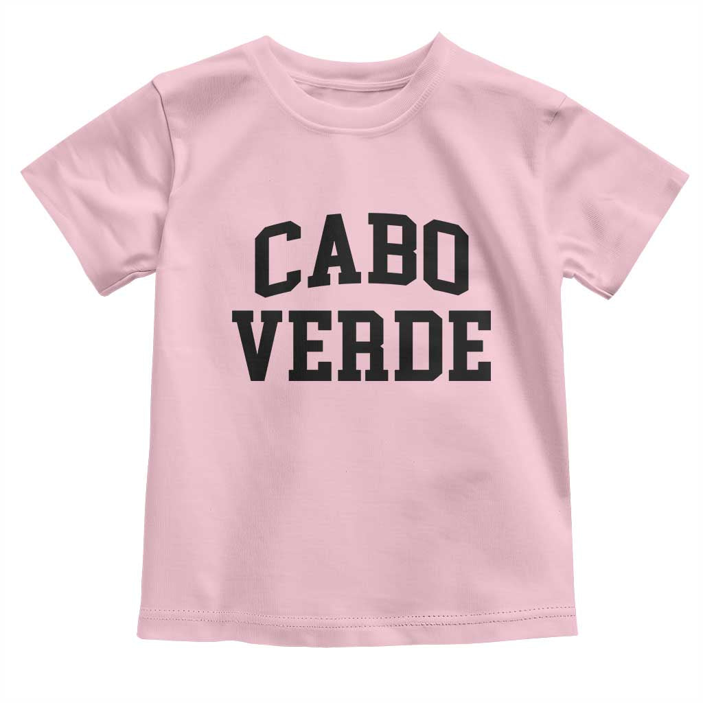 Cabo Verde Returns Home National Pride Varsity Style Toddler T Shirt Cape Verde Minimalist Text Graphic