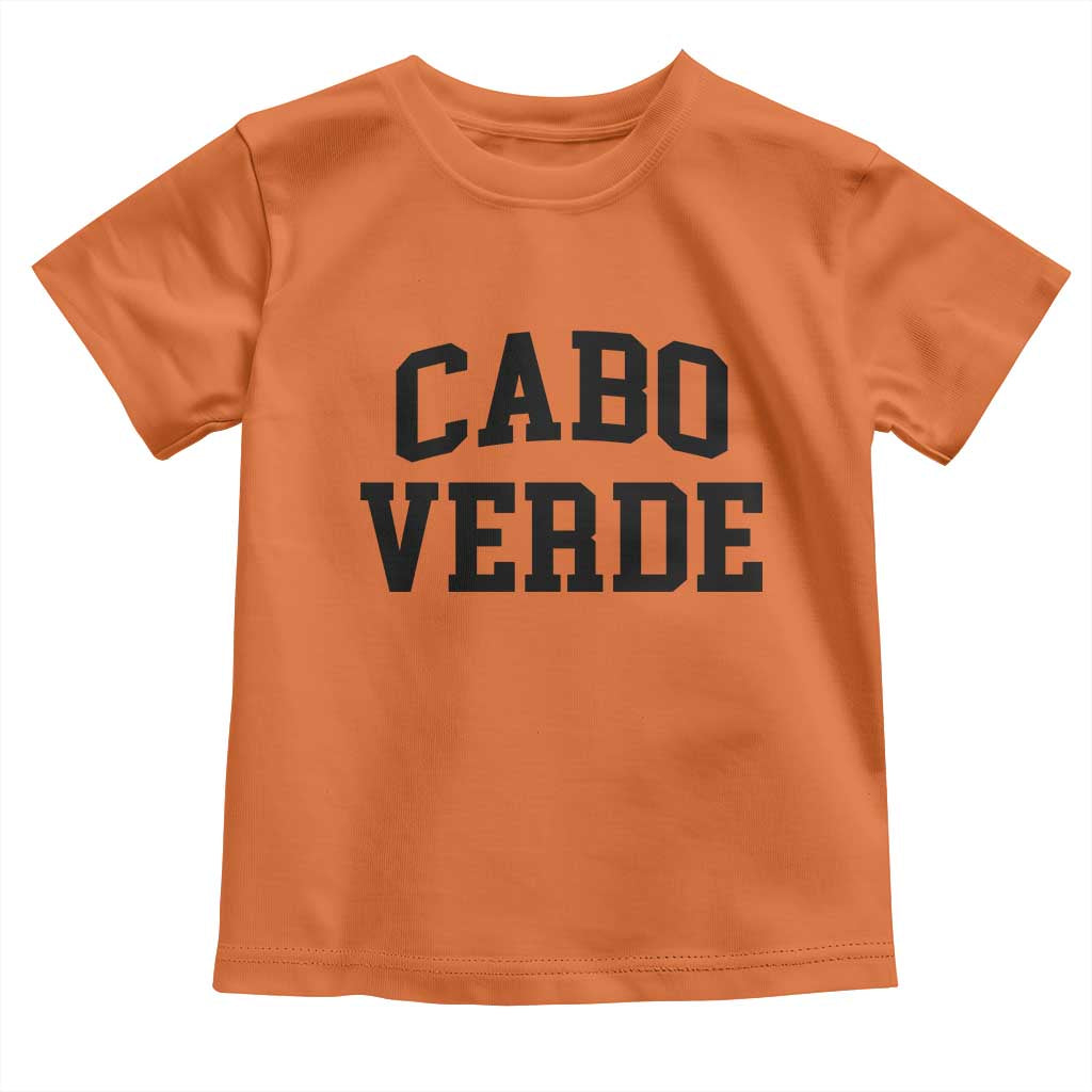 Cabo Verde Returns Home National Pride Varsity Style Toddler T Shirt Cape Verde Minimalist Text Graphic