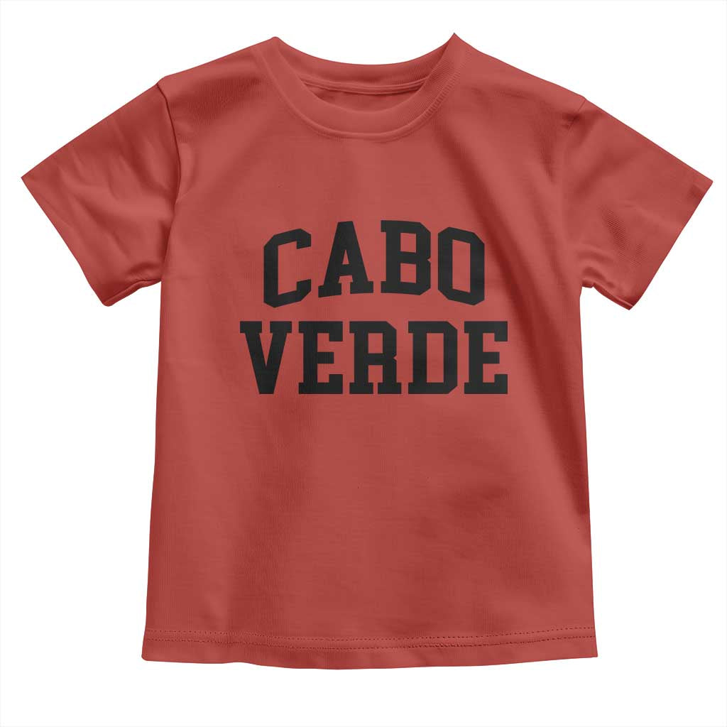 Cabo Verde Returns Home National Pride Varsity Style Toddler T Shirt Cape Verde Minimalist Text Graphic