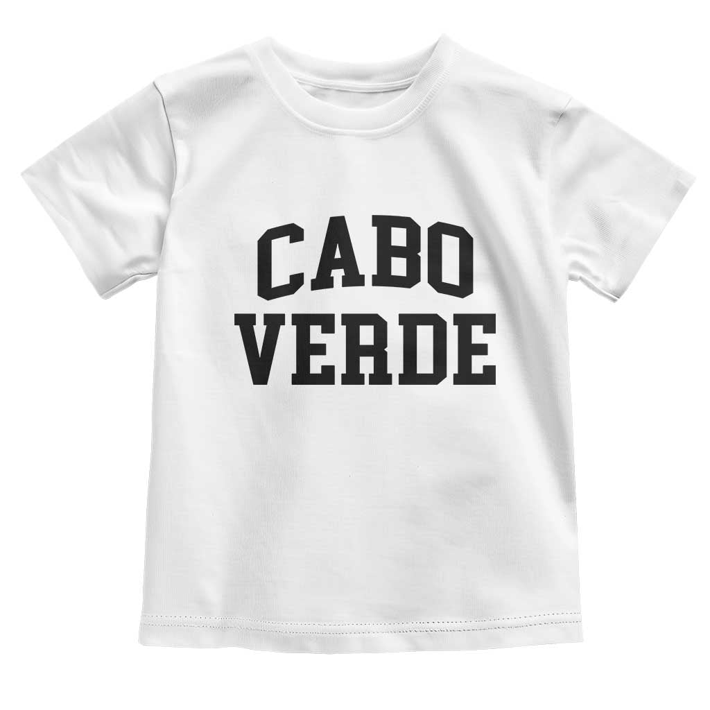 Cabo Verde Returns Home National Pride Varsity Style Toddler T Shirt Cape Verde Minimalist Text Graphic
