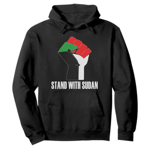 Stand With Sudan Power Fist Hoodie Sudan Flag Activist Peace and Protest