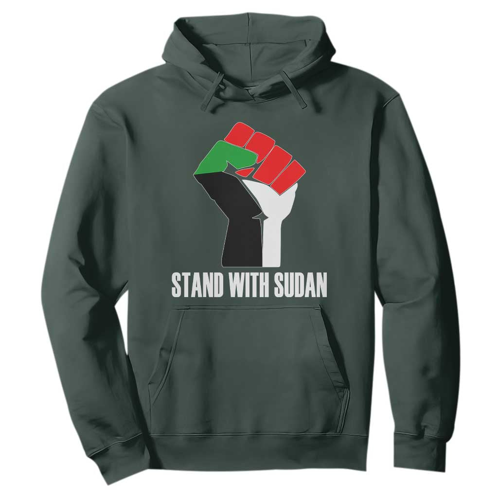 Stand With Sudan Power Fist Hoodie Sudan Flag Activist Peace and Protest