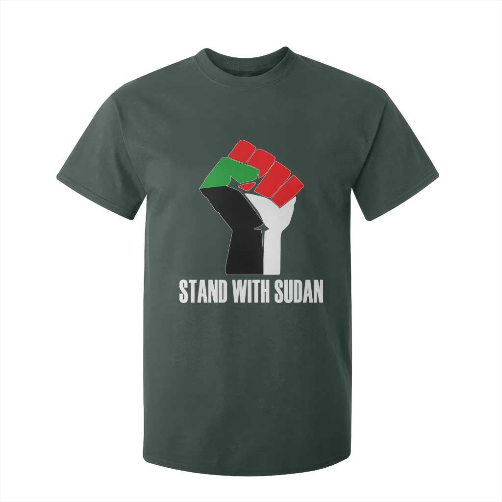 Stand With Sudan Power Fist T Shirt For Kid Sudan Flag Activist Peace and Protest