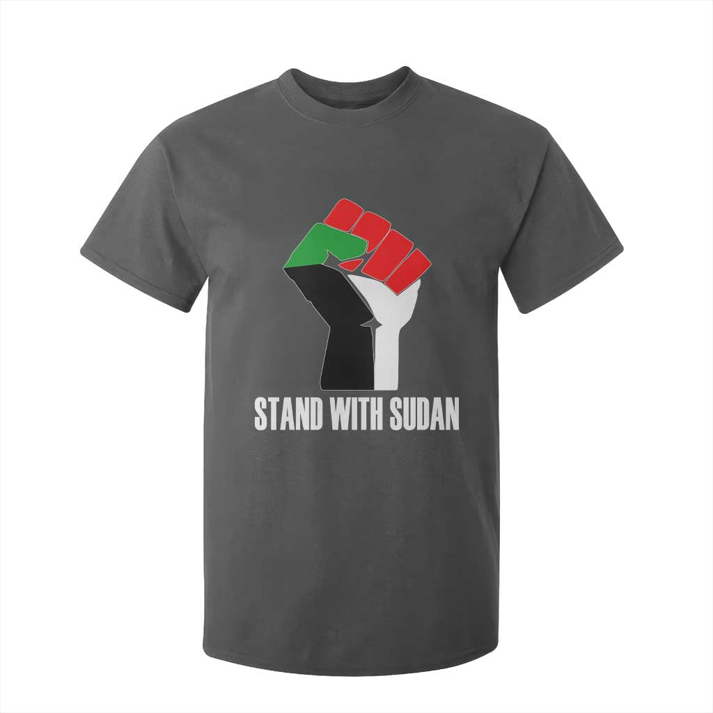 Stand With Sudan Power Fist T Shirt For Kid Sudan Flag Activist Peace and Protest