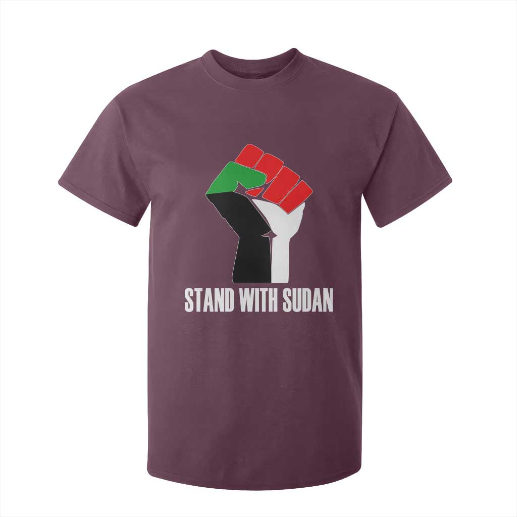 Stand With Sudan Power Fist T Shirt For Kid Sudan Flag Activist Peace and Protest