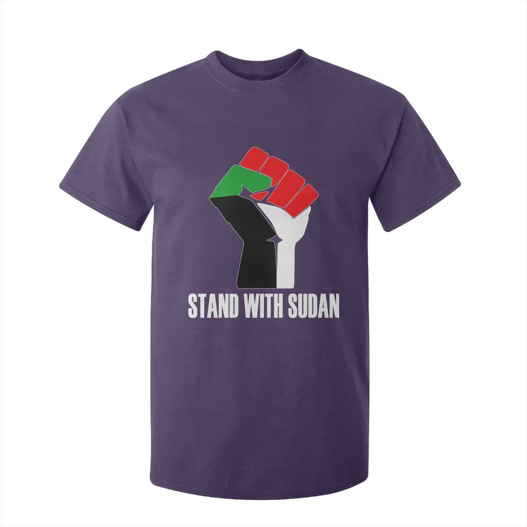 Stand With Sudan Power Fist T Shirt For Kid Sudan Flag Activist Peace and Protest