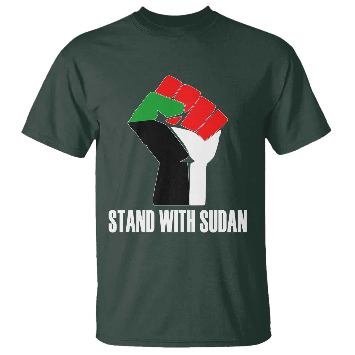 Stand With Sudan Power Fist T Shirt Sudan Flag Activist Peace and Protest