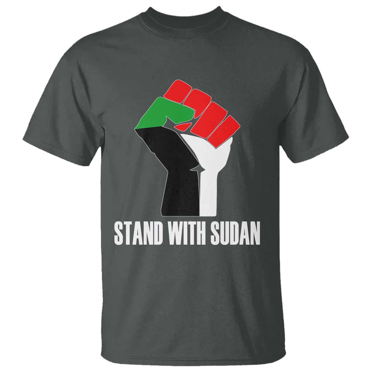 Stand With Sudan Power Fist T Shirt Sudan Flag Activist Peace and Protest