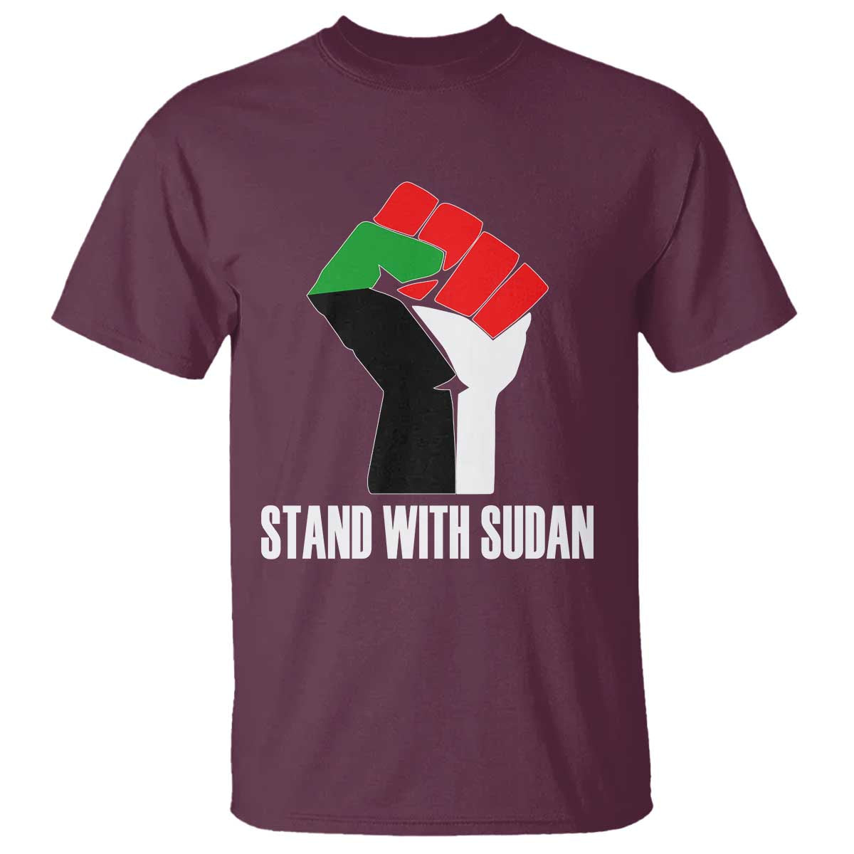 Stand With Sudan Power Fist T Shirt Sudan Flag Activist Peace and Protest