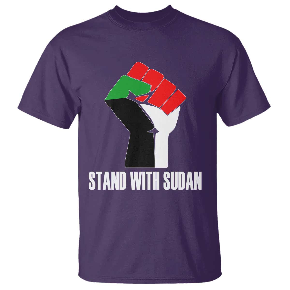 Stand With Sudan Power Fist T Shirt Sudan Flag Activist Peace and Protest