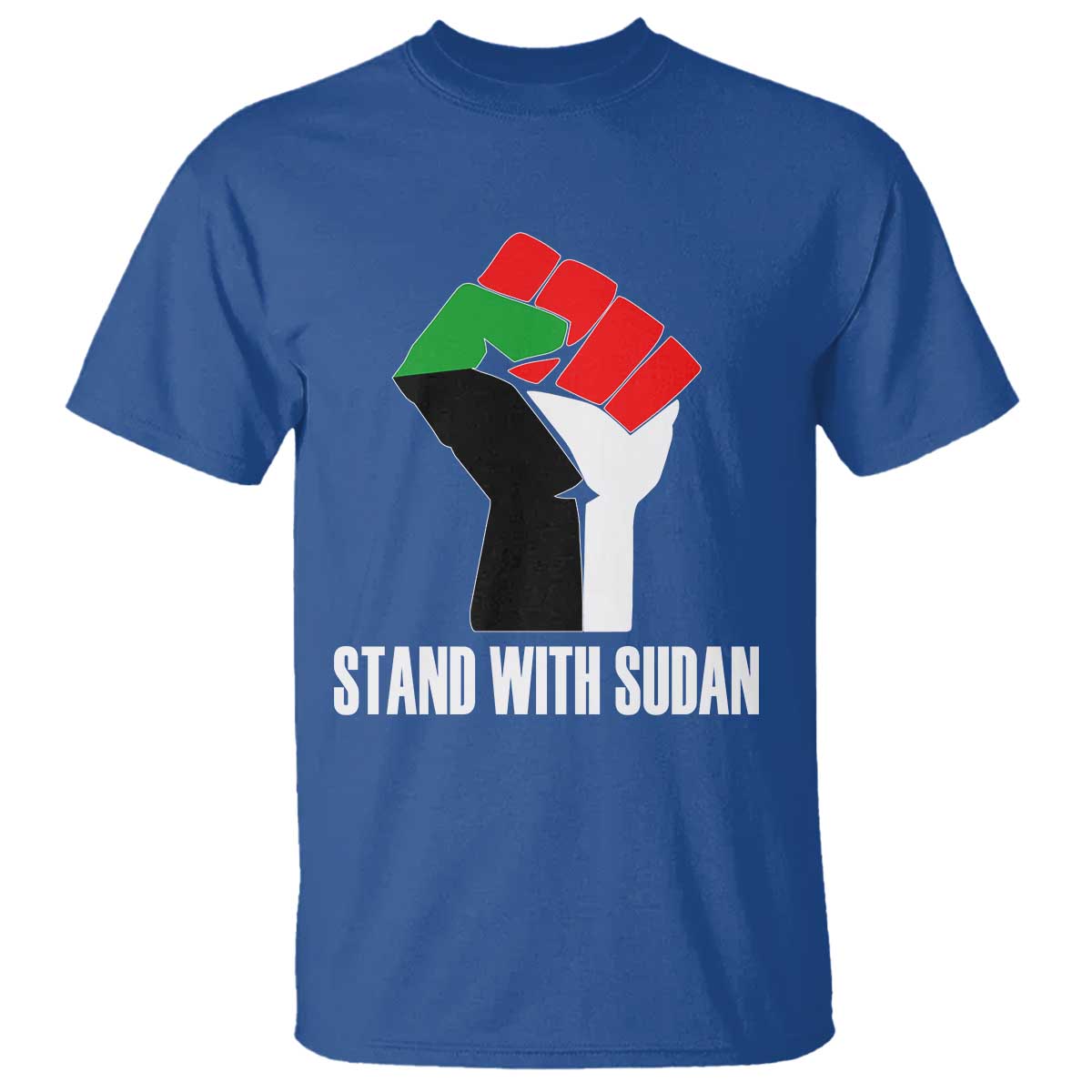 Stand With Sudan Power Fist T Shirt Sudan Flag Activist Peace and Protest