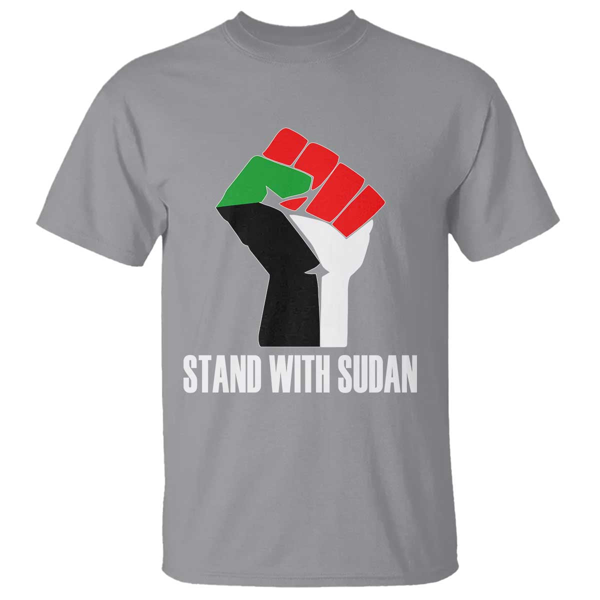 Stand With Sudan Power Fist T Shirt Sudan Flag Activist Peace and Protest