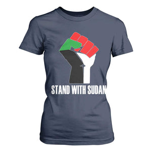 Stand With Sudan Power Fist T Shirt For Women Sudan Flag Activist Peace and Protest