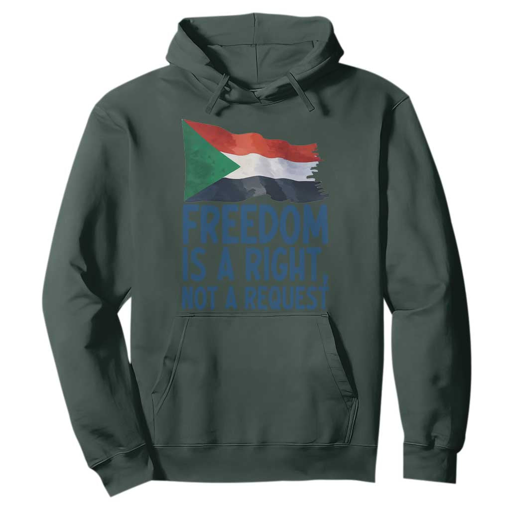 Freedom Is a Right Not a Request Hoodie Sudan Flag Human Rights Supporters