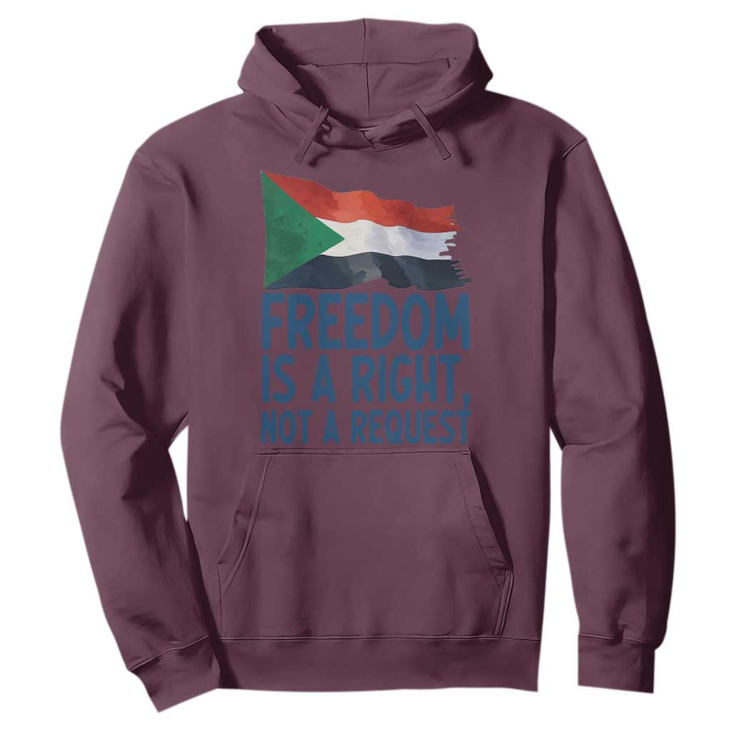 Freedom Is a Right Not a Request Hoodie Sudan Flag Human Rights Supporters