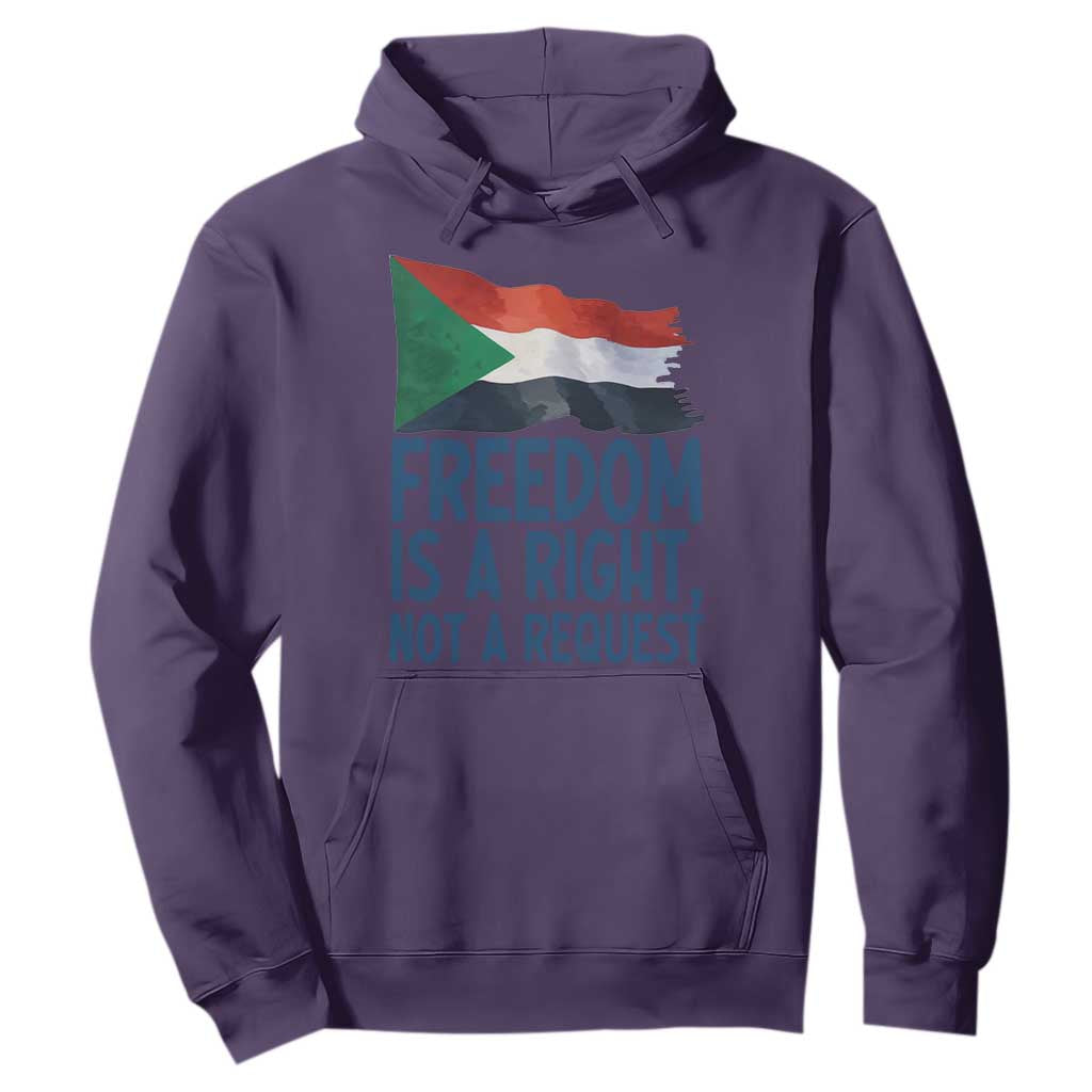 Freedom Is a Right Not a Request Hoodie Sudan Flag Human Rights Supporters