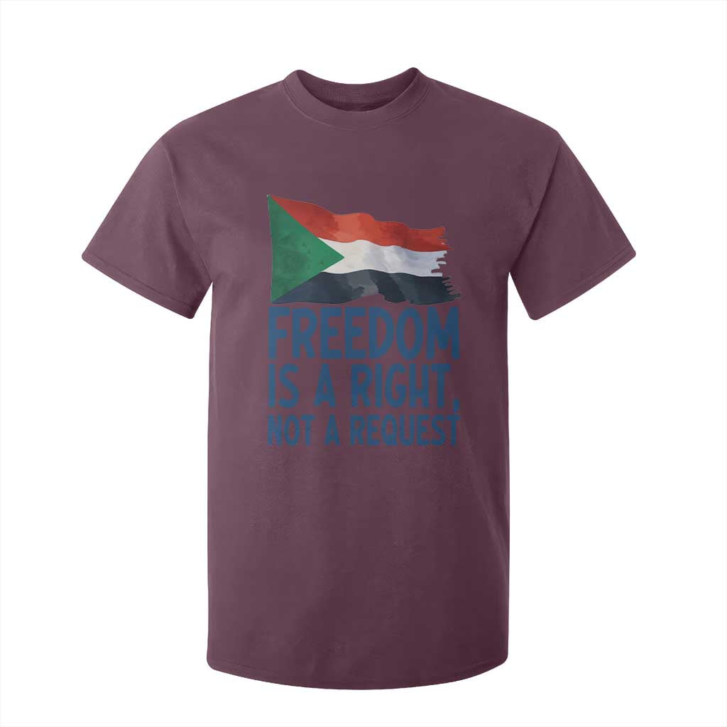 Freedom Is a Right Not a Request T Shirt For Kid Sudan Flag Human Rights Supporters