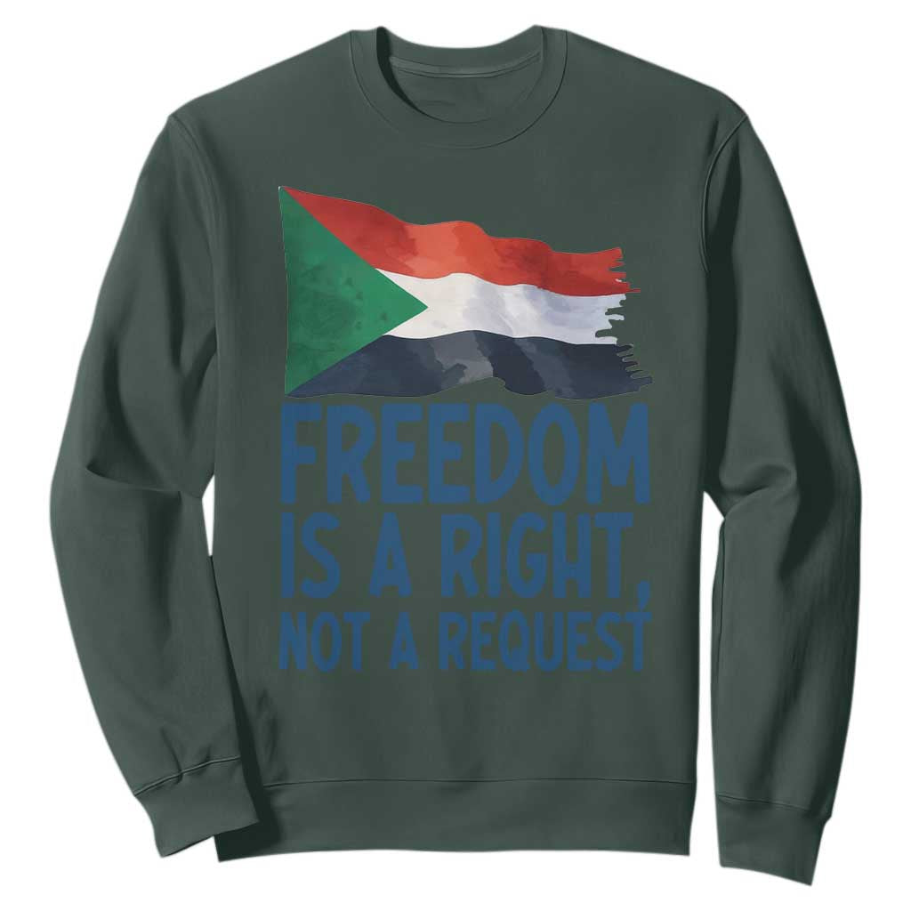Freedom Is a Right Not a Request Sweatshirt Sudan Flag Human Rights Supporters