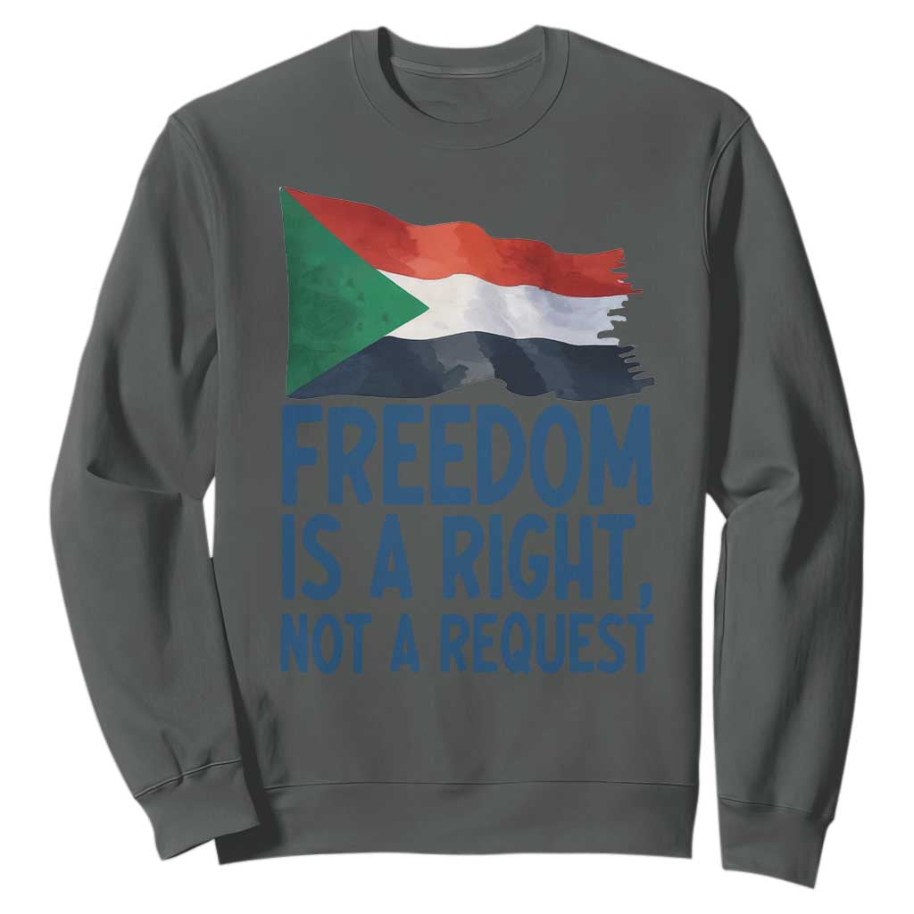 Freedom Is a Right Not a Request Sweatshirt Sudan Flag Human Rights Supporters