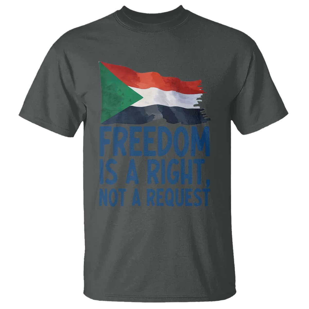 Freedom Is a Right Not a Request T Shirt Sudan Flag Human Rights Supporters