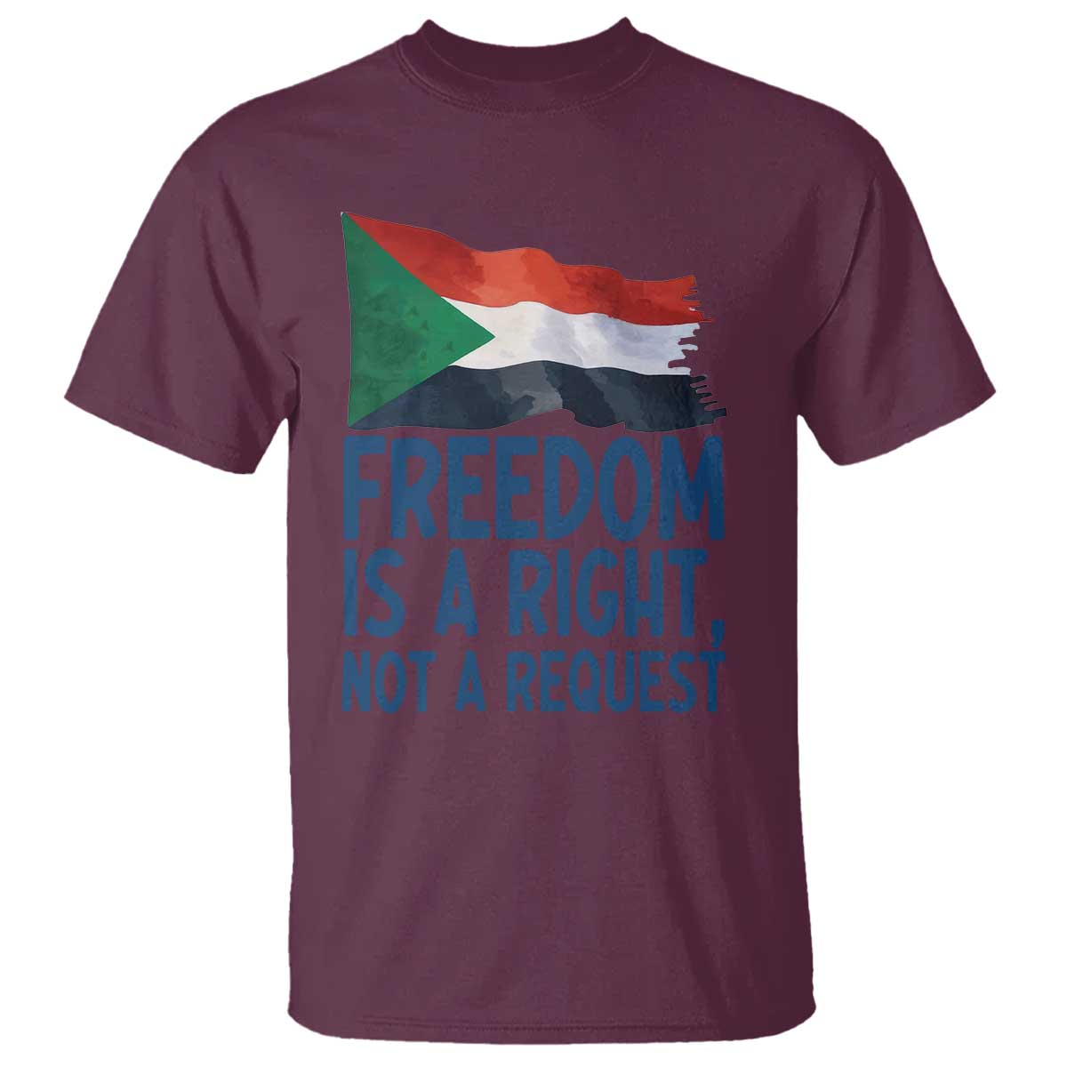 Freedom Is a Right Not a Request T Shirt Sudan Flag Human Rights Supporters