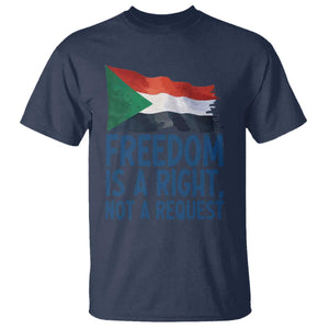 Freedom Is a Right Not a Request T Shirt Sudan Flag Human Rights Supporters