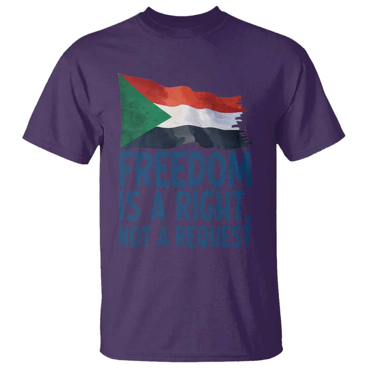 Freedom Is a Right Not a Request T Shirt Sudan Flag Human Rights Supporters