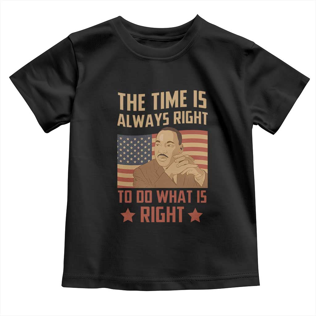 MLK Quotes Baby Shirt The Time Always Right To Do What Is Right Retro American Flag