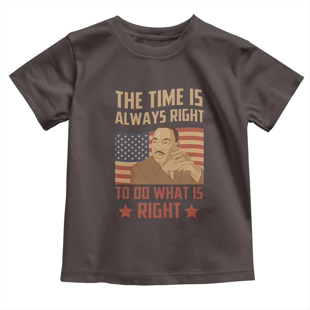 MLK Quotes Baby Shirt The Time Always Right To Do What Is Right Retro American Flag
