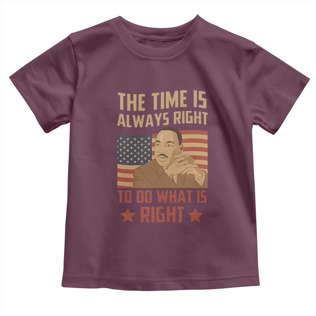 MLK Quotes Baby Shirt The Time Always Right To Do What Is Right Retro American Flag