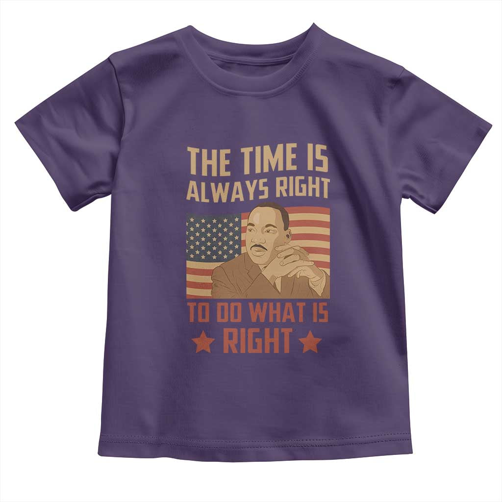 MLK Quotes Baby Shirt The Time Always Right To Do What Is Right Retro American Flag