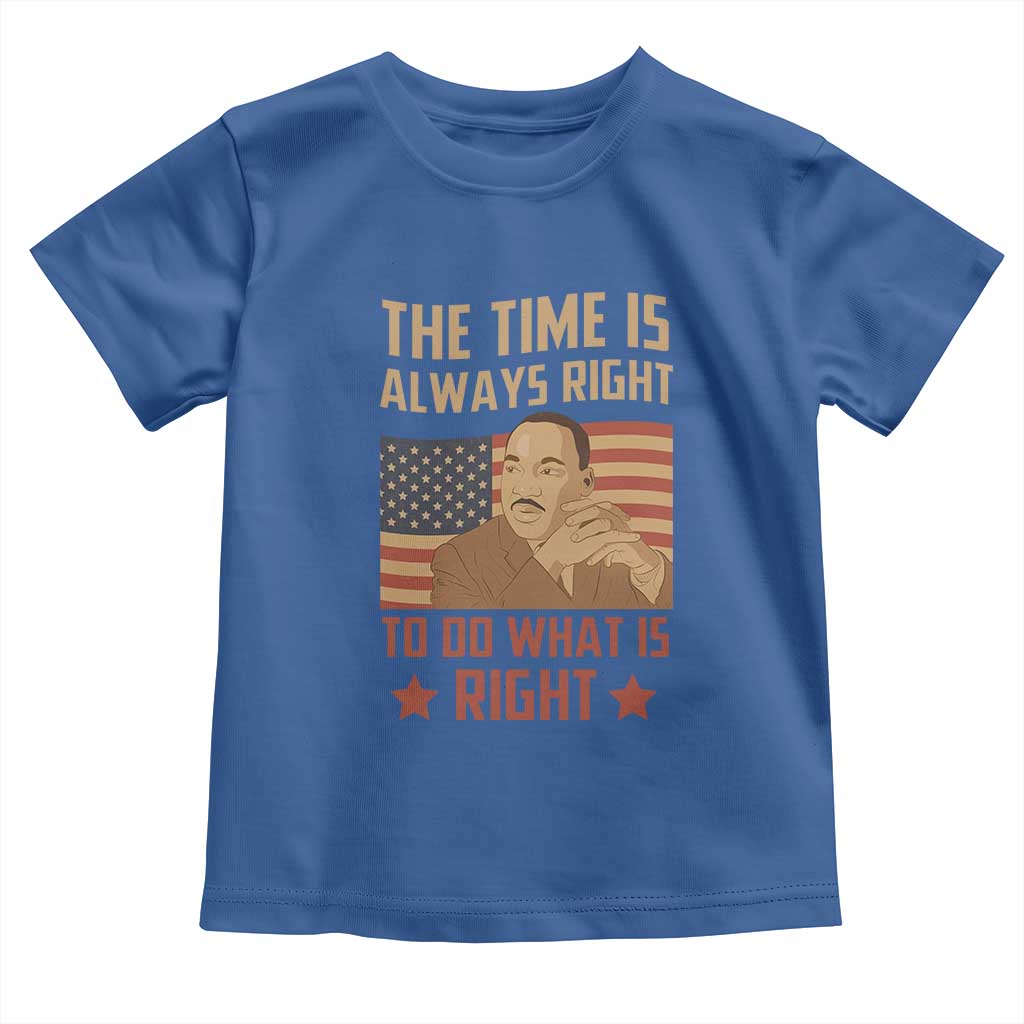 MLK Quotes Baby Shirt The Time Always Right To Do What Is Right Retro American Flag