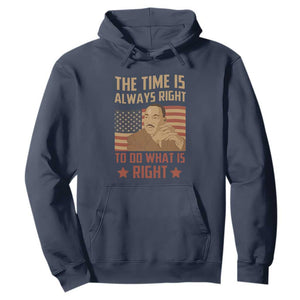 MLK Quotes Hoodie The Time Always Right To Do What Is Right Retro American Flag