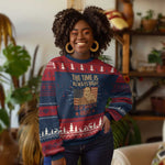 MLK Quotes Knit Sweatshirt The Time Always Right To Do What Is Right Retro American Flag