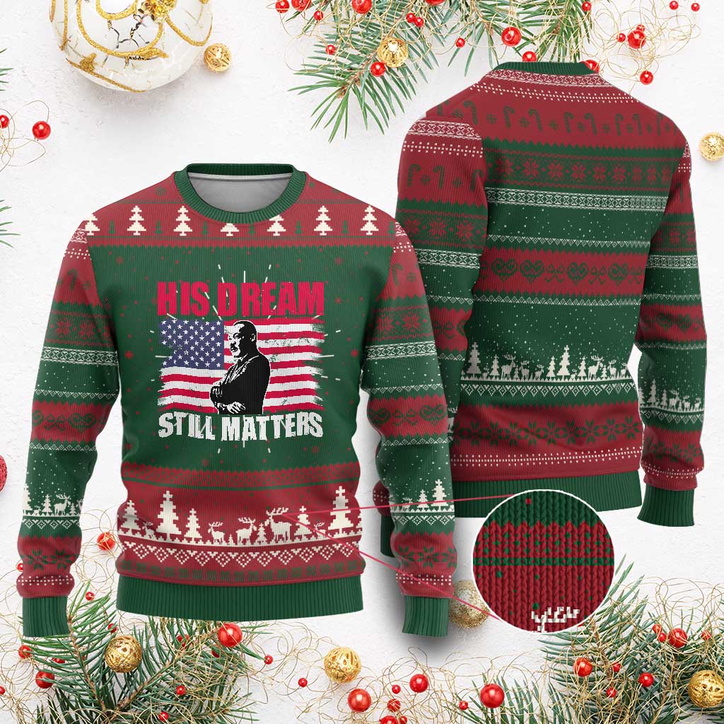 MLK Knit Sweatshirt His Dream Still Matters Martin Luther King