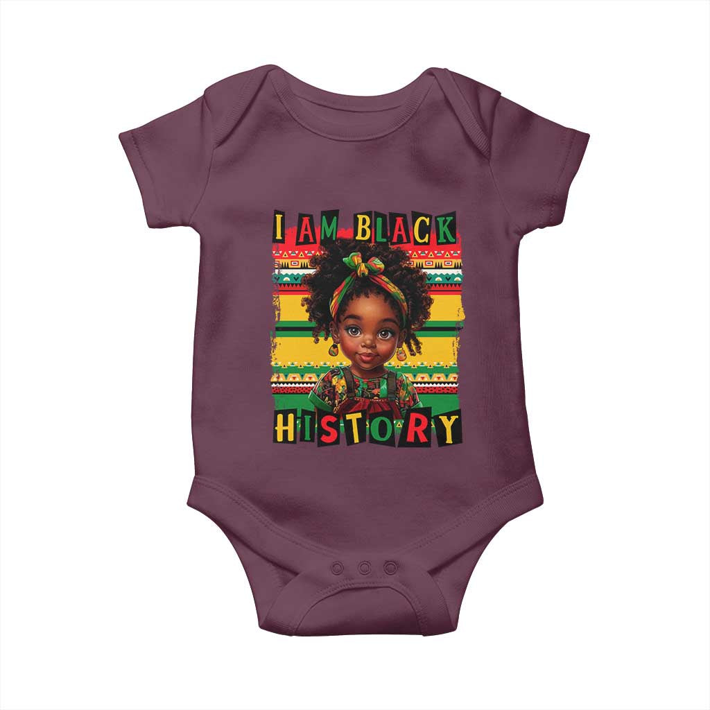 I Am Black History Baby Onesie Black Melanin Kids Girls