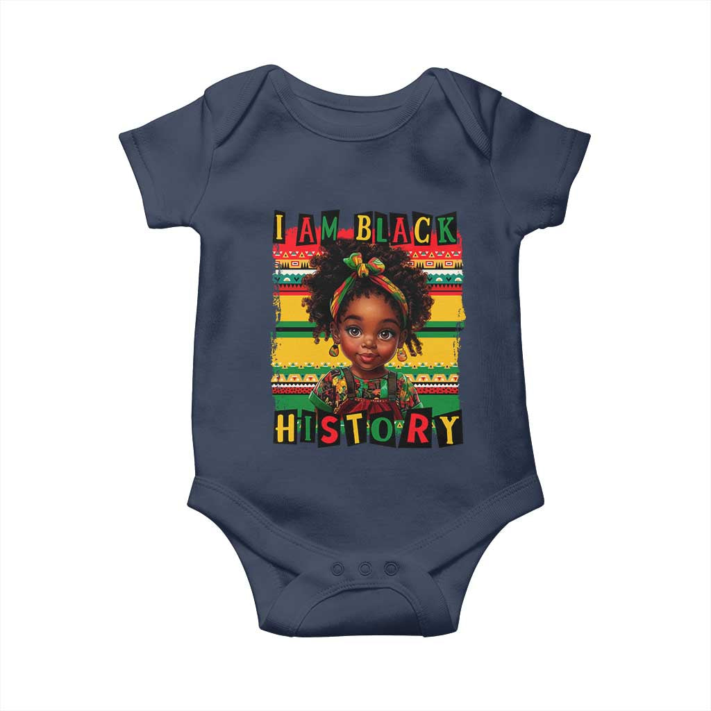 I Am Black History Baby Onesie Black Melanin Kids Girls