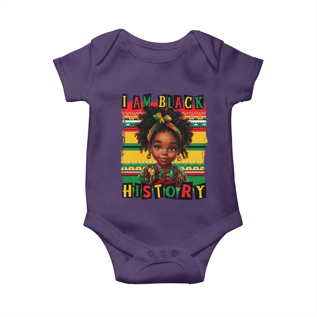 I Am Black History Baby Onesie Black Melanin Kids Girls
