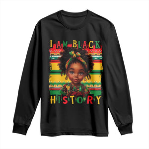 I Am Black History Long Sleeve Shirt Black Melanin Kids Girls