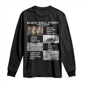 Black Wall Street Long Sleeve Shirt Greenwood African American Remembrance